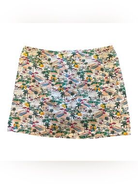 Hope & Harlow Skort Skirt Women’s 14 Pockets Tropical Lemons Palm Trees Golf